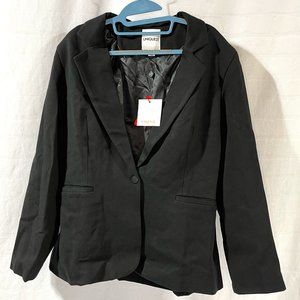 NWT - Women's UNIQUE 21 Black One-Button Boyfriend Blazer/Jacket, US Size 14